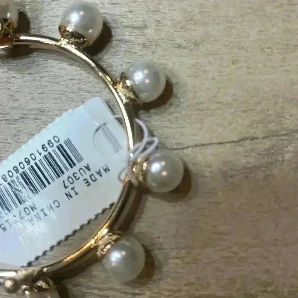 J Crew pearl barrette, NWT, gol toned
